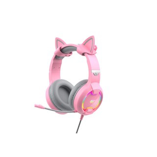 Havit H2233D Gaming Headphone RPG หูฟังเกมมิ่ง (Pink+ear charm)