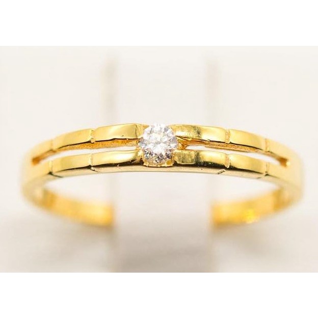 Happy Jewelry แหวนเพชรเม็ดเดียวใส่ได้ทั้งชายหญิง ใส่คู่ ชาย หญิงได้ แหวนเพชร แหวนทองเพชรแท้ ทองแท้ 37.5% ME530