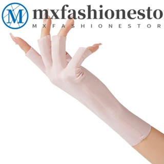 Mxfashione ถุงมือป้องกันแสงแดด สะดวกสบาย ระบายอากาศ ป้องกันการลื่นไถล ถุงมือขับรถ สีพื้น กลางแจ้ง ถุงมือครึ่งนิ้ว