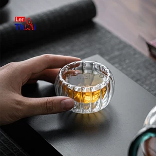 LerThai แก้วชาสองชั้นพรีเมี่ยม ถ้วยจอกทนร้อน 120°C ใส่อุ่นชา/กาแฟได้ ไม่แตกง่าย 50ml Tea Cup