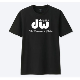 DW DRUM เสื้อยืด นักดนตรี กลอง เพลง T SHIRT ผ้า COTTON100% NO.32 SIZE M-3XLเสื้อยืด