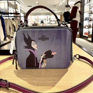 DISNEY X COACH BOX CROSSBODY WITH MALEFICENT MOTIF (COACH CC376)