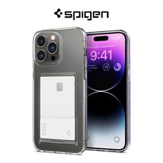 Spigen iPhone 14 Pro เคส 6.1 นิ้ว ช่องใส่คริสตัล ป้องกันการตก มีช่องใส่การ์ดในตัว สําหรับจัดเก็บการ์ดเดี่ยว