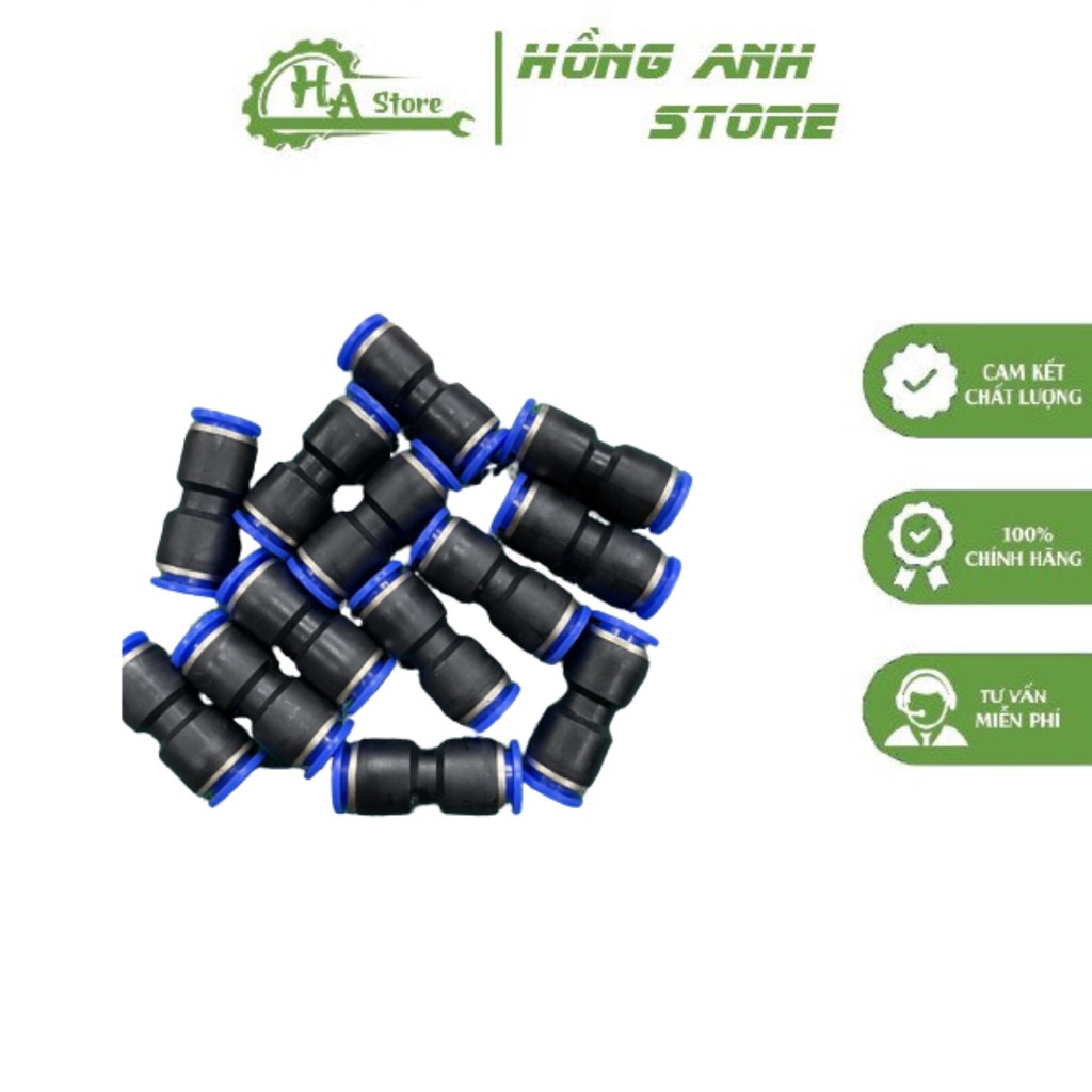 ขั้วต่อตรง Phi 8 (PU8) - ขั้วต่อตรงด่วน 2 ปลาย phi 8 (PU8)