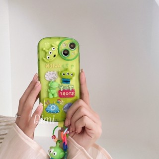 เคสนิ่ม ลายการ์ตูนเอเลียนนูนกันกล้อง สำหรับไอโฟน 6G 7G 8G 6Plus 7plus 8P 11 13 13Promax 14 14pro 14plus 14ProMax