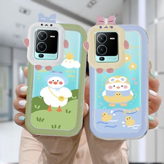 เคสโทรศัพท์อ่อนโยนตัวการ์ตูนน่ารักเป็ดน้อยสีขาว VIVO Y21A Y21T Y12S Y12 Y20 V23E Y16 V21 Y15S Y91C Y21 2021 Y30 Y35 Y21S Y20S Y12i Y33T Y01 Y91 Y22 Y22S Y30i Y93