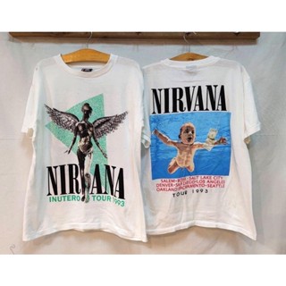 เสื้อยืด ผ้าฟอก ลาย Nirvana