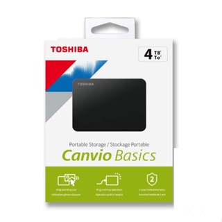 Toshiba Canvio Basics (ใหม่) ฮาร์ดไดรฟ์ภายนอก USB 3.0 2TB แบบพกพา (สีดํา)