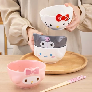 พร้อมส่ง💕 ชามเซรามิก หน้าการ์ตูน Sanrio ขนาด 5นิ้ว ลิขสิทธิ์แท้ ชามข้าว ถ้วยซุป น่ารัก | Bluerubystore