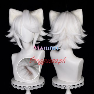 【Manmei】Game Sky Children of the Light Cosplay Wig Christmas Cat Cute White Short Hair Heat Resistant Synthetic Wig