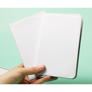 5pcs Sublimation DIY Blank White PU Open Passport Cover Card Holdersl