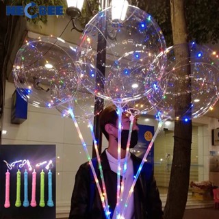 Balloon ลูกโป่งเรืองแสง ลูกโป่งใส LED ขนาด 20 นิ้ว กระพริบ 3 จังหวะ เป่าด้วยลมธรรมชาติ ลูกโป่ง ตกแต่งปาร์ตี้วันเกิด DIY