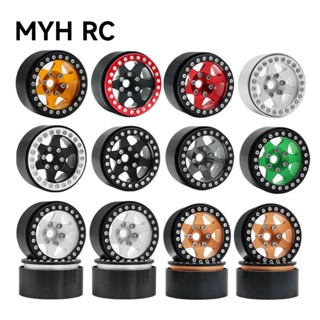 Myhrc ขอบดุมล้อ อะลูมิเนียมอัลลอย CNC 1.9 นิ้ว 6 แถบ สําหรับรถไต่หินบังคับ 1/10 Axial SCX10 II 90046 TRX4 Redcat Gen8 CNC 1.9 นิ้ว 6 แถบ