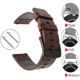 สายนาฬิกาข้อมือหนังแท้ 22 มม. สําหรับ Moto 360 2 46 มม. Ticwatch 1 Gear 2 Neo Live Pebble Time 18 20 22 24 มม.