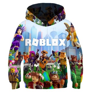 เสื้อโค้ทกันหนาว มีฮู้ด ลายการ์ตูนเกม Roblox แฟชั่นฤดูใบไม้ร่วง ฤดูหนาว สําหรับเด็กผู้ชาย ของขวัญวันฮาโลวีน คริสต์มาส 2021