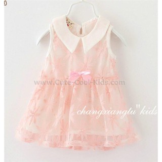 DK-027 เสื้อผ้าเด็ก ชุดกระโปรงเด็กเล็ก ลายดอกไม้ Size-95 (2-3Y)