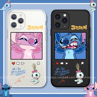 lovely Stitzer for เคสไอโฟน iPhone 11 12 pro max เคส TPU 14 plus case 13 14 promax X Xr Xs Max couple cover 7 8 plus