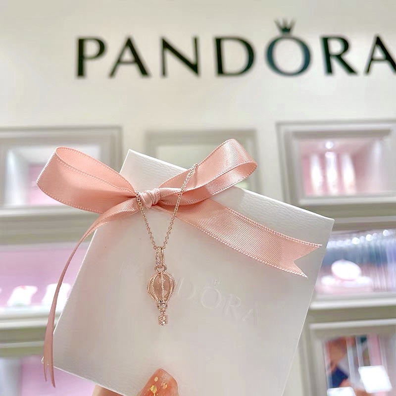 [พร้อมส่งทีไทย]Pandora สร้อยคอ สร้อยคอพร้อมจี้ บอลลูน Sparkling Hot Air Balloon Necklaceของขวัญสำหรับคนพิเศษของแท้P27P28