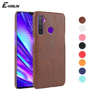 เคสโทรศัพท์มือถือหนัง PU แบบแข็ง ลายหนังจระเข้ หรูหรา สําหรับ Realme 7 6 5 Pro 6i 6S 5S