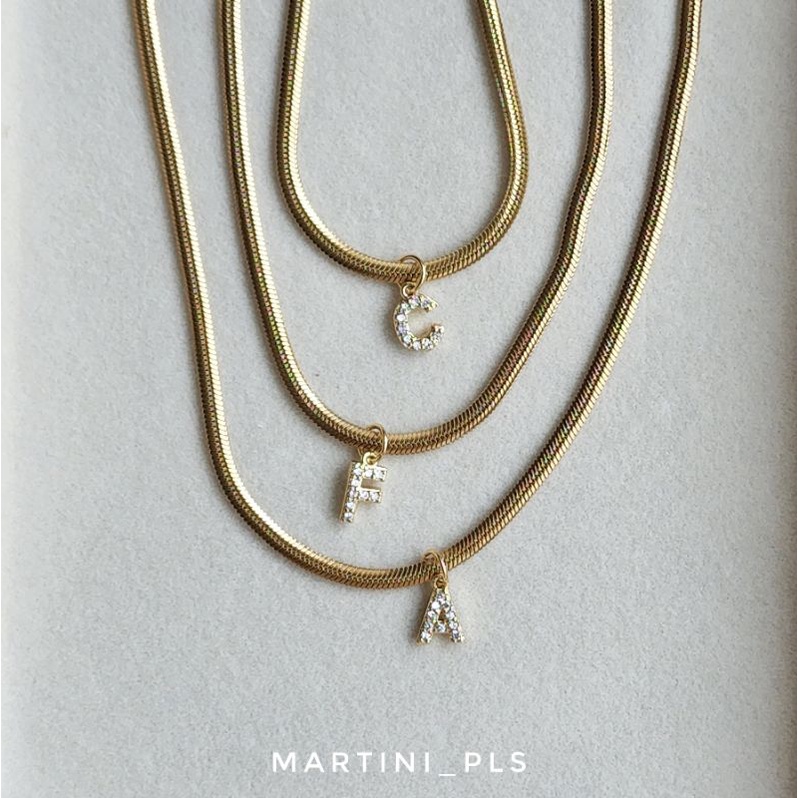 martini_pls Diamond Alphabet Necklace