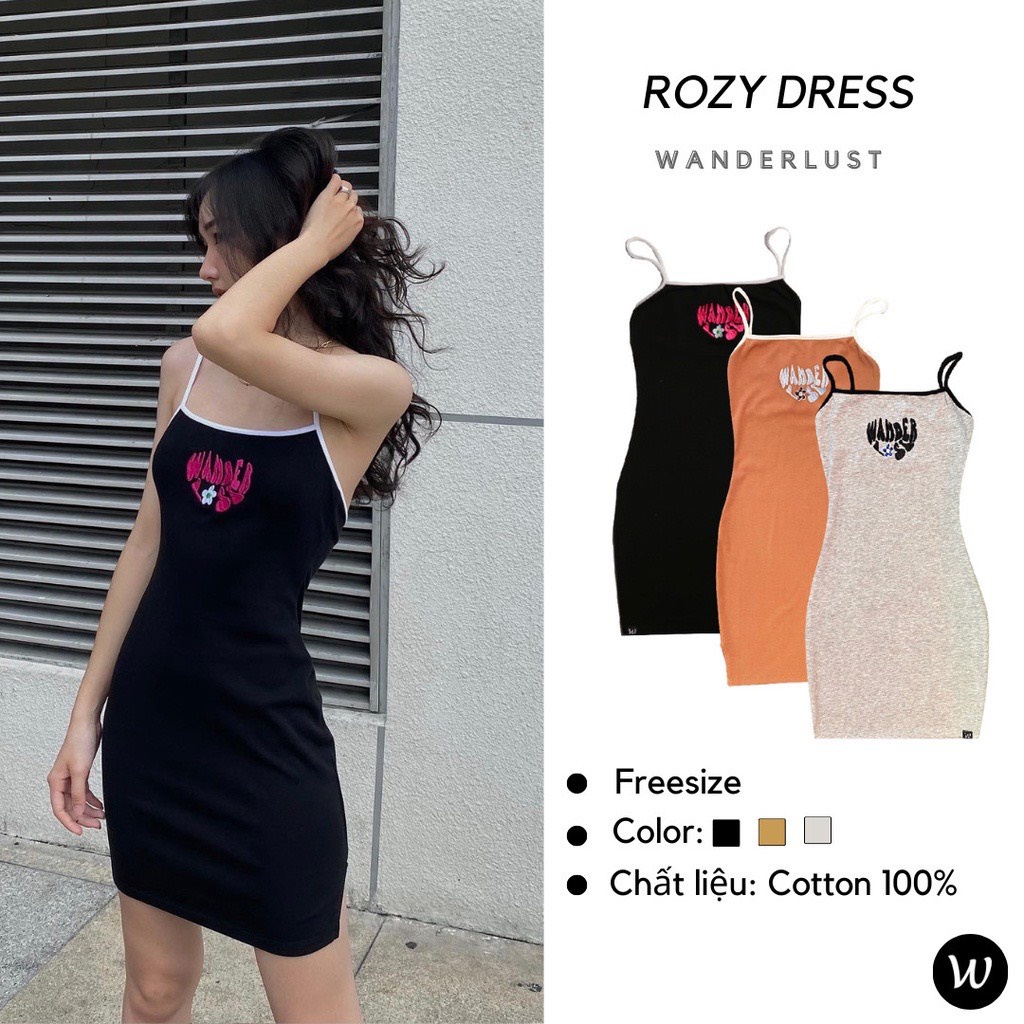 Rozy Dress - เดรสทรงสลิม 2 สาย Rozy