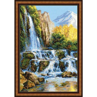 Rio-1194 Landscape with Waterfall ชุดปักครอสติชลิขสิทธิ์แท้ ครอสติชไม่พิมพ์ลาย แบรนด์ Riolis