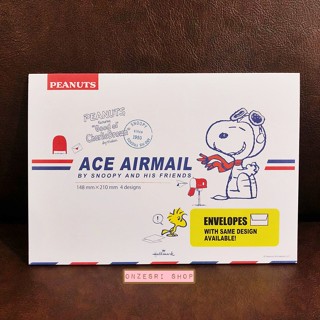 สมุดฉีก Snoopy Ace Airmail ขนาดใหญ่ จาก Hallmark Japan กระดาษหนา ขนาด 21 x 14.8 ซม.