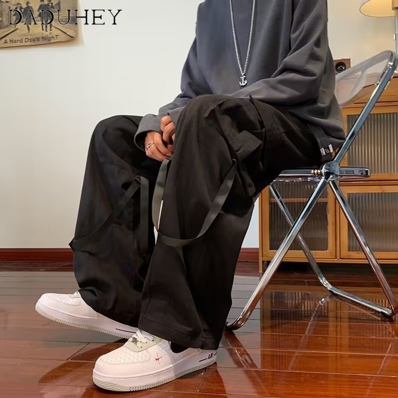 DaDuHey American Style Multi-Pocket Workwear Pants Men's Autumn Hip Hop Retro Trendy Brand Loose Straight Casual Pants #4