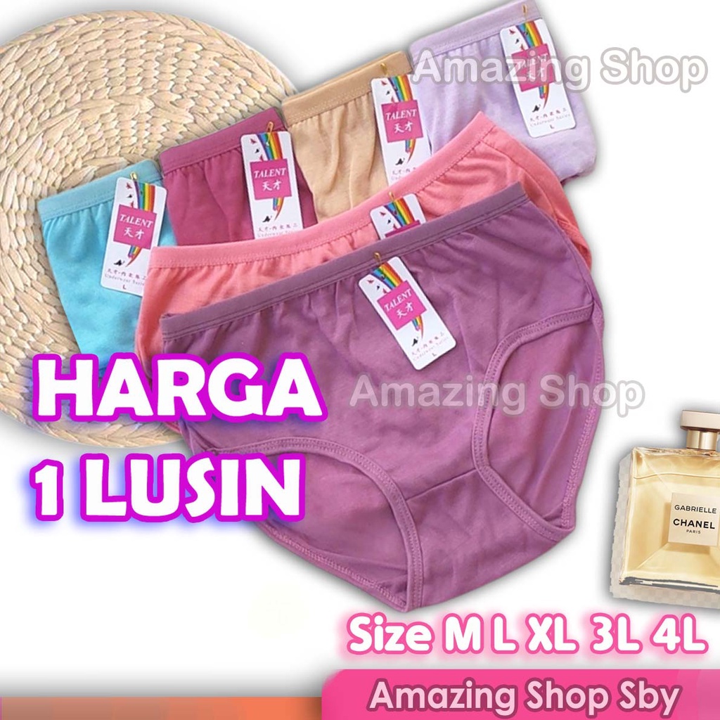 6 / 12 Pcs / Lusin Celana Dalam Wanita TALENT/AikKo CD Wanita Lusinan Amazing Shop Surabaya Murah