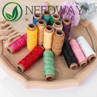 Needway ม้วนด้ายเคลือบแว็กซ์ แบบพกพา 1 มม. DIY สําหรับงานหัตถกรรม