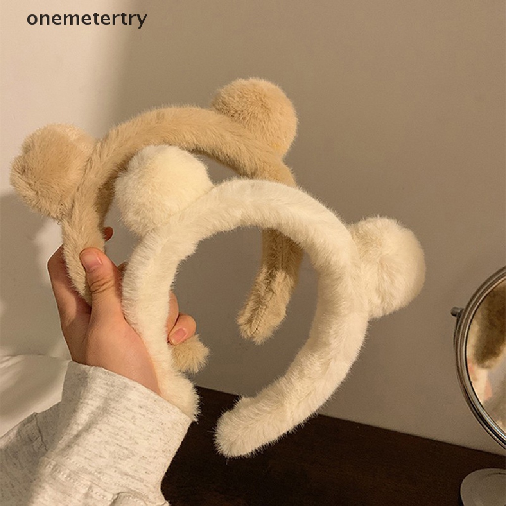 Onem ที่คาดผมหูกระต่าย ตุ๊กตาหมีน่ารัก ฤดูใบไม้ร่วง ฤดูหนาว ที่คาดผม การ์ตูนเด็กผู้หญิง เด็ก ที่คาดผม ผ้าโพกศีรษะ เครื่องประดับผม n