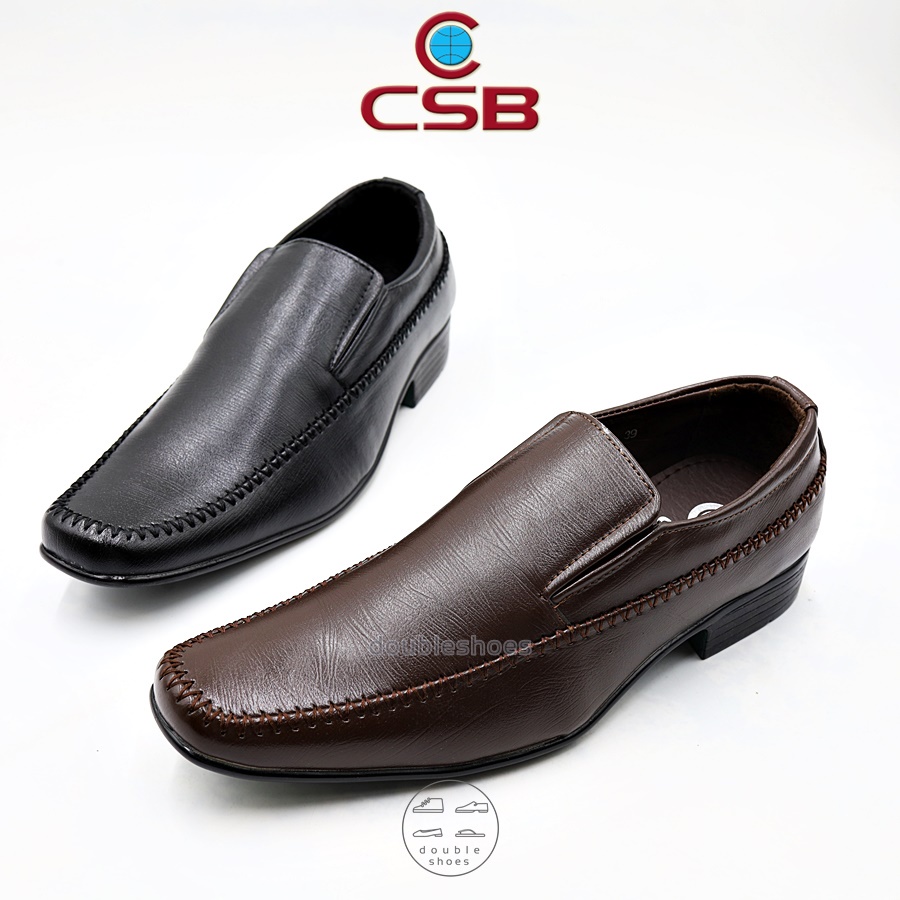 CSB รองเท้าหนังนักศึกษา รองเท้าหนังทำงาน คัทชูชาย สีดำ น้ำตาล รุ่น CM631 ไซส์ 39-45