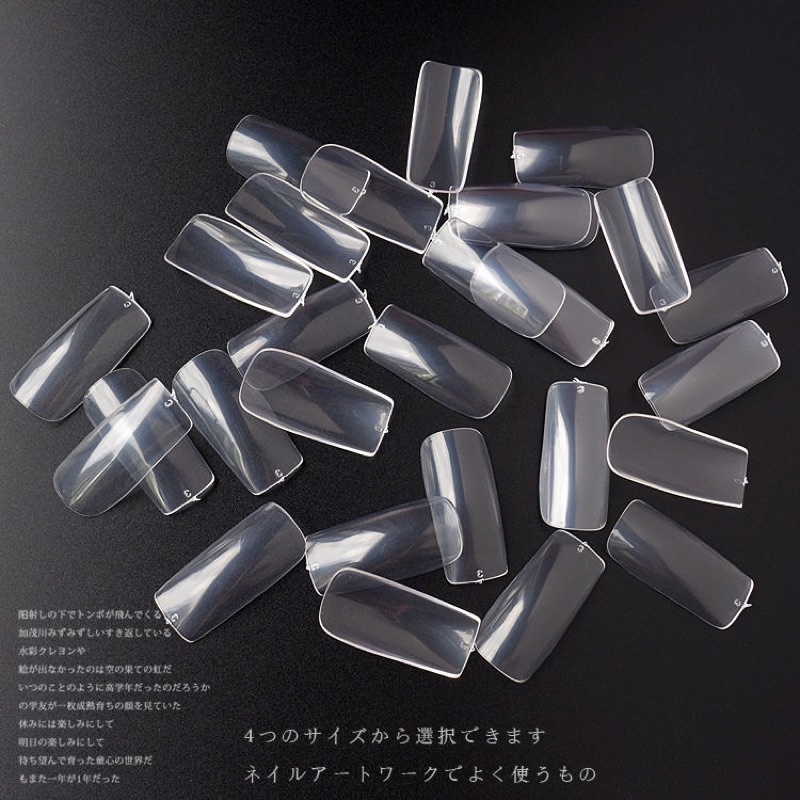 เล็บPVC ทรงเหลี่ยม (เกรดA)สีใส (แยกเบอร์) แพ็ค 500ชิ้น ราคา ถูกที่สุด ดีลบีเคเค แกลเลอรีภาพที่ 3