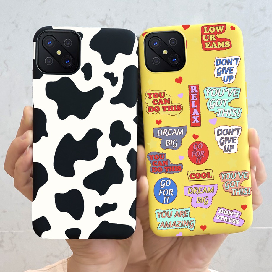 เคสโทรศัพท์มือถือ ผิวด้าน ลายการ์ตูนวัว แฟชั่น สําหรับ Oppo Reno4 Reno 4Pro 4G Reno4Z 5G Reno 4 Z Re