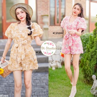 พร้อมส่ง🌸 playsuit ดอกไม้🌻 3D🌸 06-2505