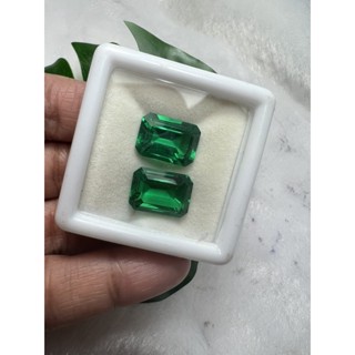 lab emerald 10x14mm 2 pieces 15 carats Octagon shape