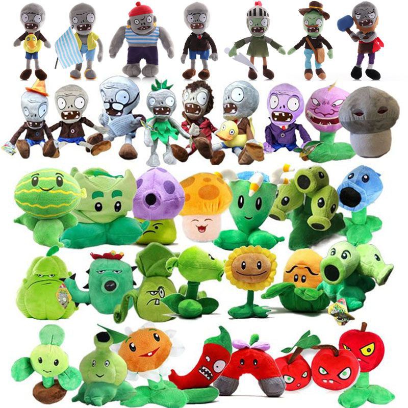 ตุ๊กตายัดนุ่นรูปทรง Plants Vs Zombies Pea ดอกทานตะวันเชอร์รี่ซอมบี้สําหรับเด็ก