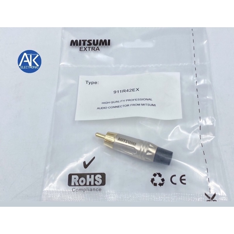 1คู่ MITSUMI EXTRA 911R42EX RCA ขั้วทอง สีดำ สีแดง ปลั๊ก RCA ตัวผู้ ขั้วทอง RCA MITSUMI EXTRA