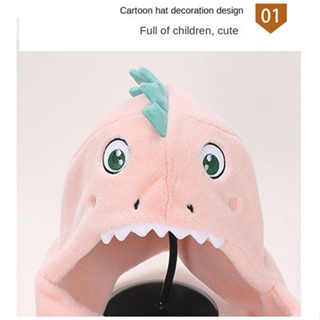 Winter Warm Children's hat scarf one-piece hat baby fleece-lined ear protection hat cartoon dinosaur windproof hat for boys and girls #8