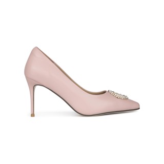 SHU CELEB HEELS 3.5" MILAN RHINESTONE SIGNET - PINK รองเท้าส้นสูง