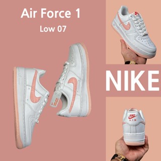 （ยิงจริง）Nike Air Force 1 Low 07 ขาวชมพู รองเท้าผ้าใบ รองเท้า รองเท้าวิ่ง รองเท้า nike-1-4