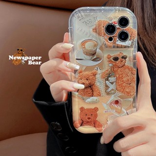 เคสโทรศัพท์มือถือแบบใส ลายหมีเท็ดดี้ Fe4 สําหรับ Iphone 14plus 13pro max 11 12 14pro