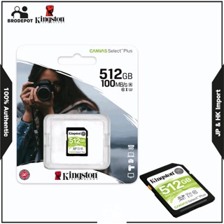 Kingston 512GB SDXC Canvas Select Plus 100MB/s Read Class 10 UHS-I U1 V30 Memory Card (SDS2/512GB)