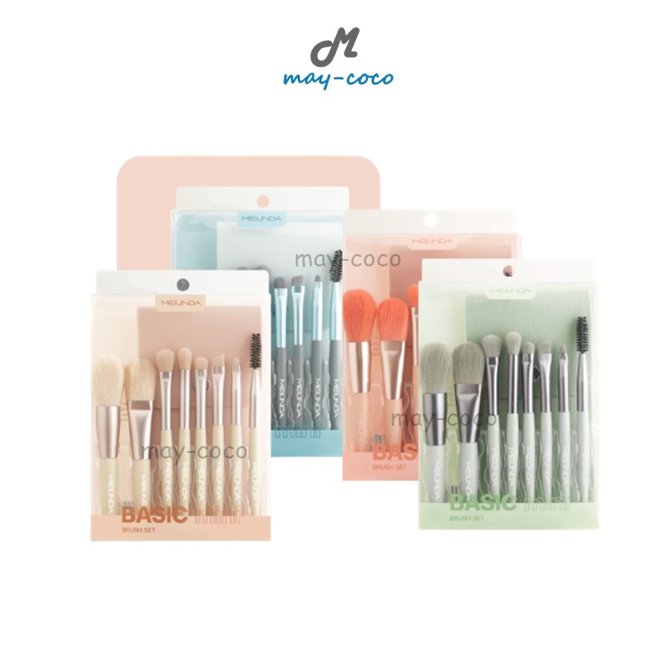 ถูก/แท้/มีไลฟ์ เซตแปรง แต่งหน้า MEILINDA Basic Mini Brush Set แปรงแต่งหน้า สีสวย น่ารัก พาสเทล