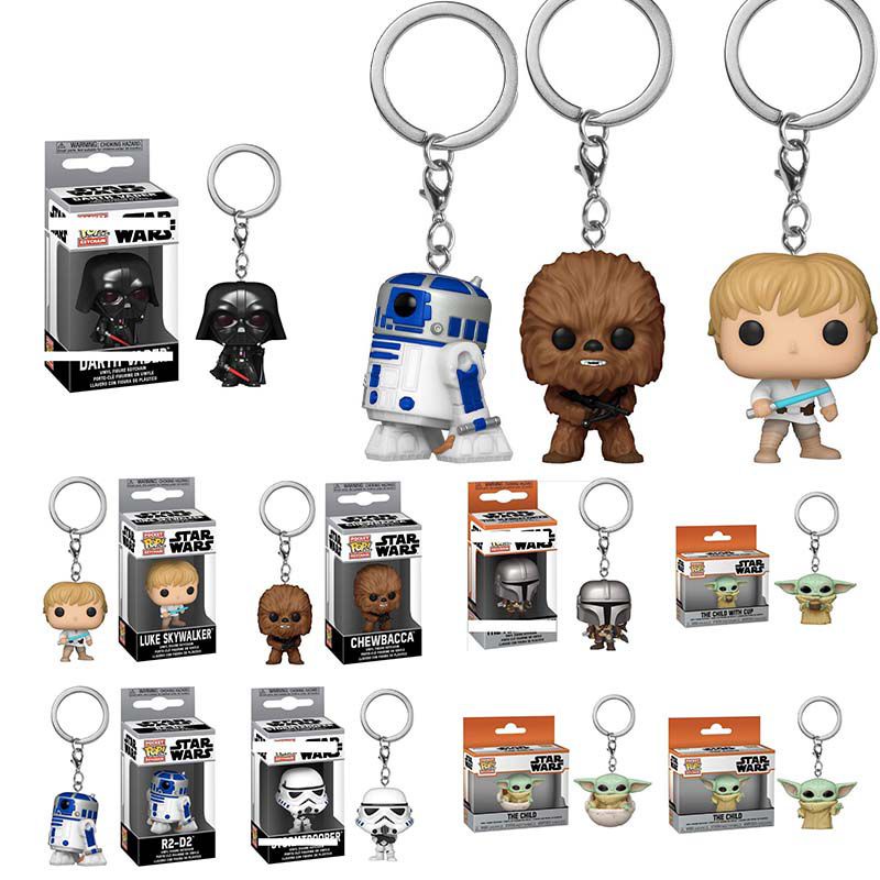 Star Wars Keychain Funko Pop Keyring Darth Vader Yoda R2D2 Figure