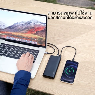 AUKEY PB-Y37 พาวเวอร์แบงค์ 20000 mAh ชาร์จเร็ว PD 65W สำหรับ MacBook, iPad, Android, และ Laptop