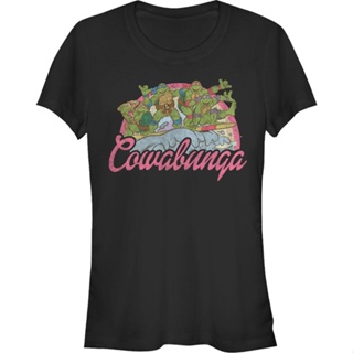 Ladies Cowabunga Teenage Mutant Ninja Turtles Shirt เสื้อยืดชาย เสื้อยืดสีพื้น เสื้อเบลาส์ เสื้อยืดสีพื้น