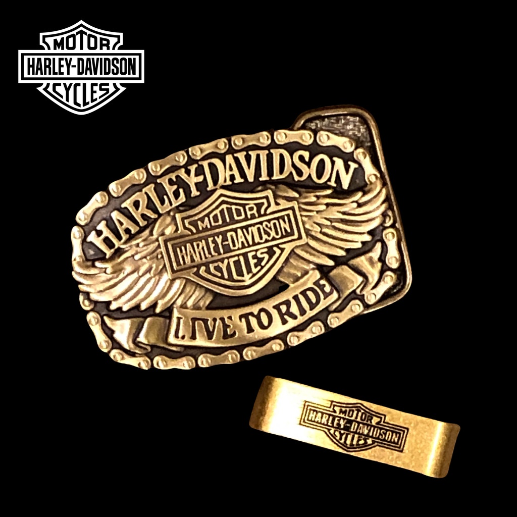 หัวเข็มขัดฮาร์เลย์ เดวิดสัน Harley Davidson Buckle แถมฟรีห่วงทองเหลือง