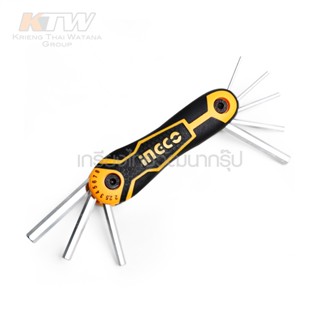 INGCO ประแจหกเหลี่ยม แบบตลับ 2 - 8 มม. (8 ตัวชุด) รุ่นงานหนัก รุ่น HHK14081 ( 8 Pcs Hex Key ) / ตลับกุญแจหกเหลี่ยม