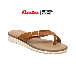 Bata บาจา รองเท้าแตะหูหนีบ แตะแฟชั่นฮิต สวมใส่ง่ายน้ำหนักเบา รองรับน้ำหนักเท้า สำหรับผู้หญิง รุ่น Country สีน้ำตาล 6713734